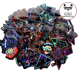 Sticker Marvel Phong cách đèn neon. Siêu siêu ngầu chống nước, chống thấm 65 miếng.