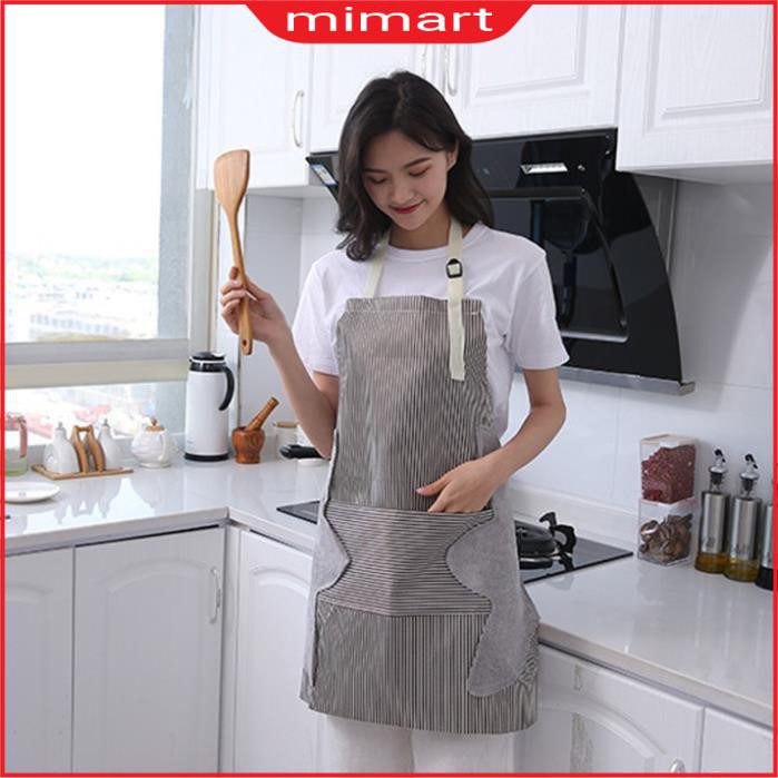 Tạp dề nấu ăn chống thấm nước, tạp dề nấu ăn có miếng lau tay túi đựng đồ kiểu nhật bản