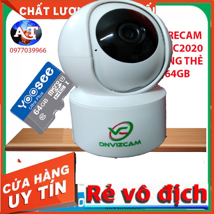 [kèm thẻ 32gb 64gb] Camera wifi Carecam CC200 onviz cam v5 2.0MPx CARE CAM Full HD 1080p mới 2021,ONVIF, bảo hành 12 t