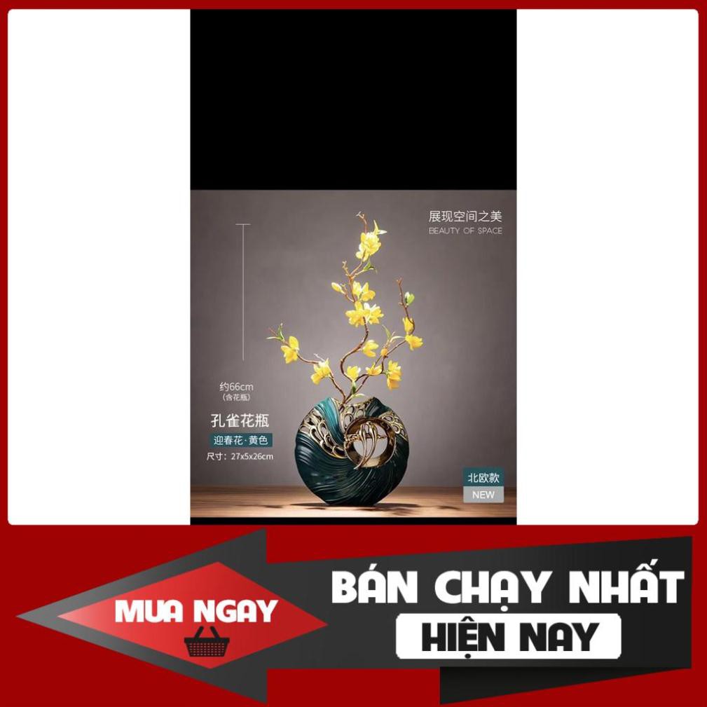 [SP BÁN CHẠY] Cặp bình lọ hoa gốm sứ xanh cổ vịt decor, cao cấp sang trọng