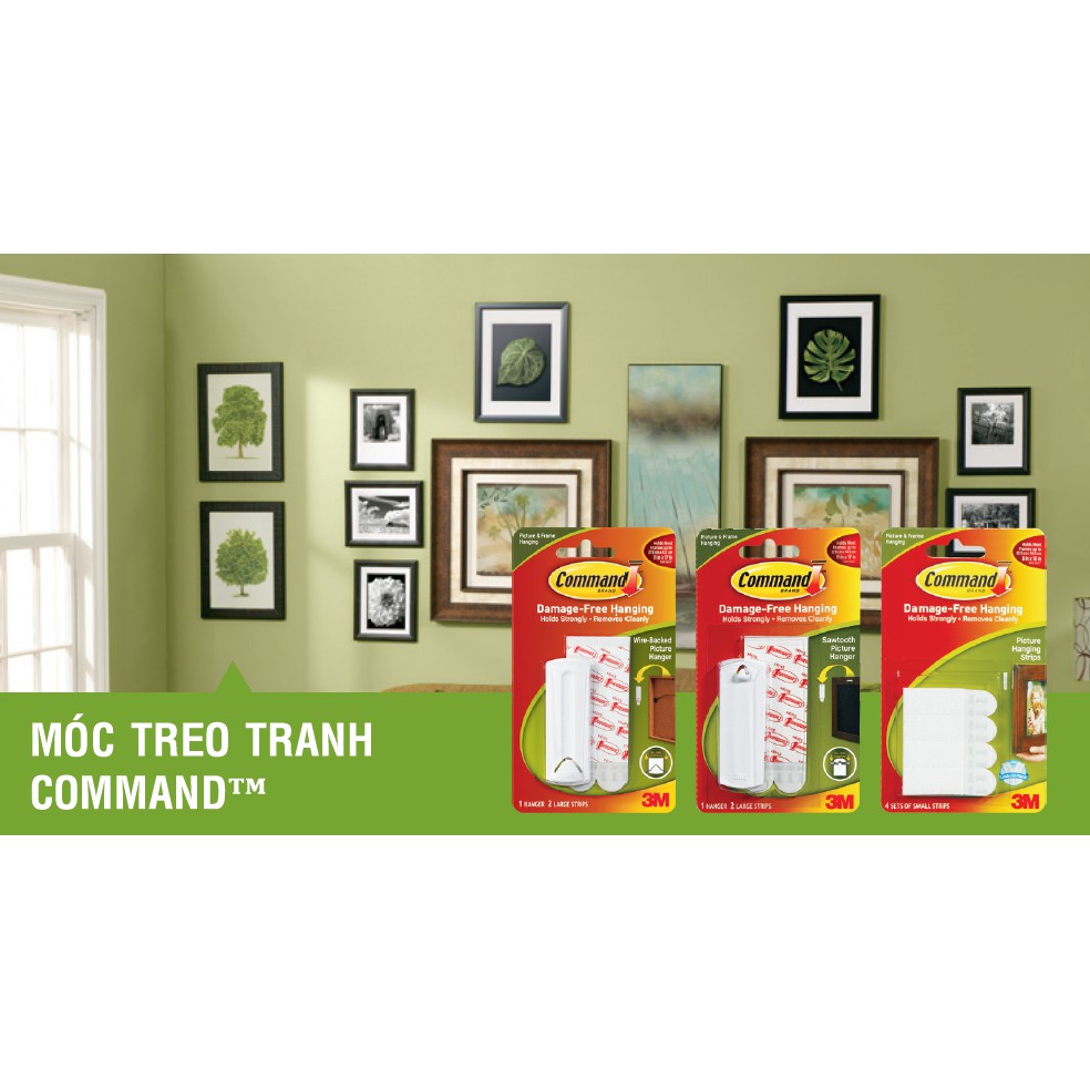 Miếng dán treo tranh Command chịu lực đến 7.2 Kg, miengdantreotranh