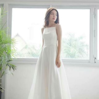 (free chỉnh sửa váy) Dạ hội yếm hở lưng kết nơ