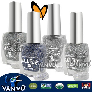 Các Gam Kim Tuyến Trắng, Trắng Xà Cừ Quyến Rũ, Sơn Móng Tay Allele 15ml Mẫu Mới, Tông Màu Sang Trọng, An Toàn