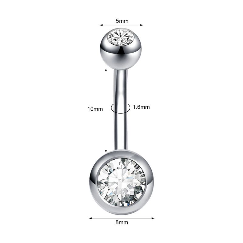 KHuyên Rốn classic Titan 2 đầu kim DYMOn