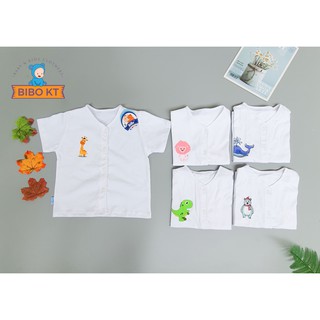 💓Set 5 áo cổ tim in tay ngắn Bibo Kim Thu 100% cotton