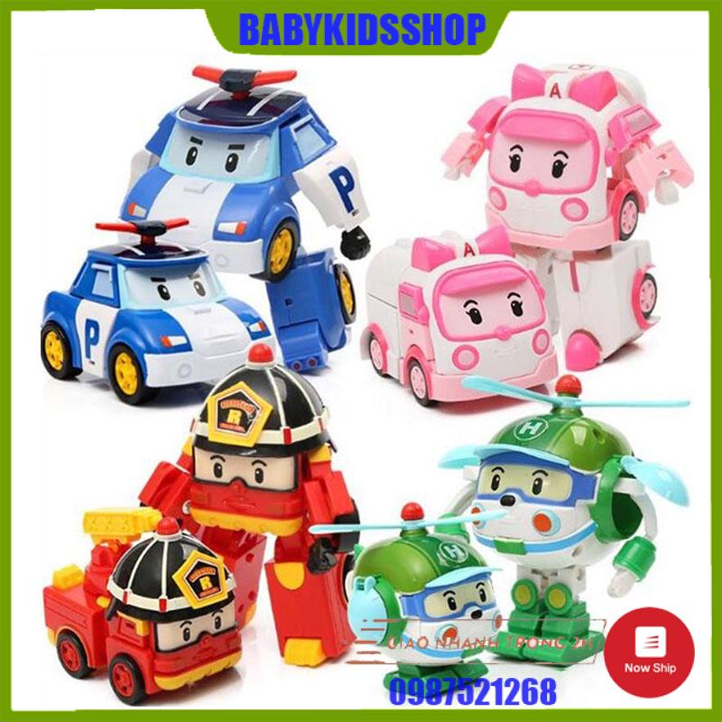 [GIÁ ƯU ĐÃI SP MỚI] Bộ 6 xe ô tô đồ chơi Biệt đội Poli Robocar biến hình