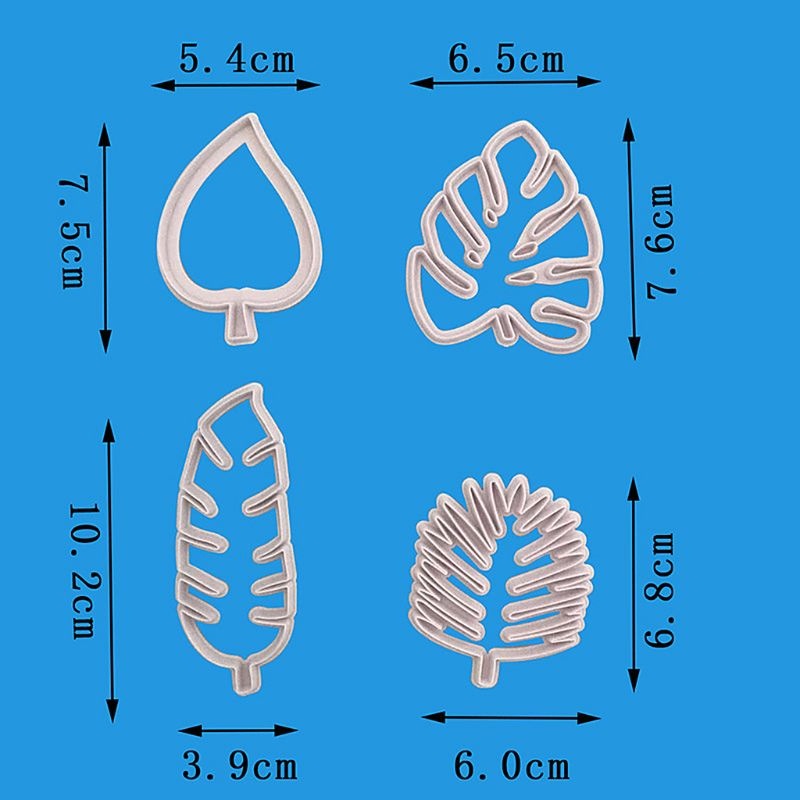 ✿ Khuôn Nhấn Trang Trí Bánh Quy Hình Lá Cây Nhiệt Đới