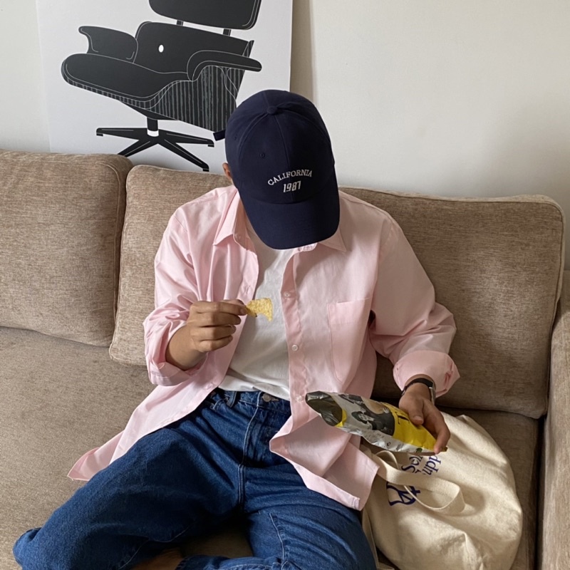 ÁO SƠ MI NAM - HEE BY OHI - Màu Hồng Nhạt Pastel Cotton 100%