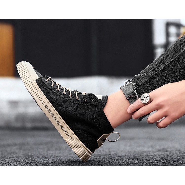 Giày nam cao cổ đen - Giày thể thao nam cao cổ GC310 Giày nam siêu Hot 2021 | BigBuy360 - bigbuy360.vn