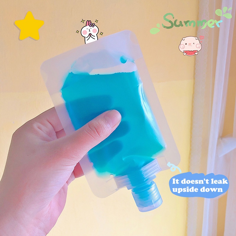 1 Túi Nhựa 30ml 50ml 100ml Đựng Mỹ Phẩm Du Lịch Kèm Phễu Dán