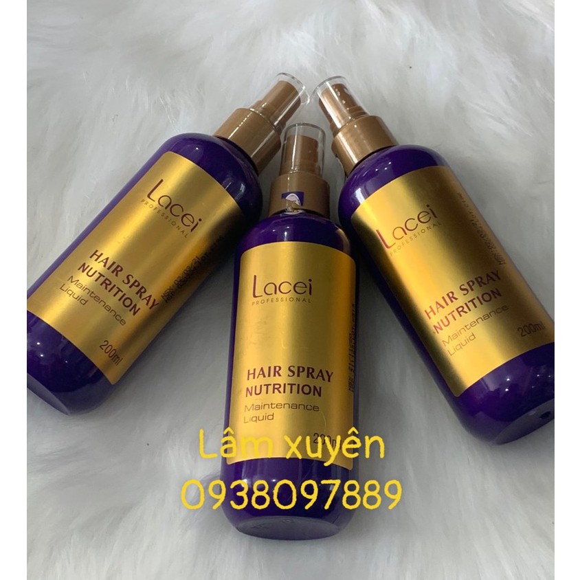 Xịt dưỡng tóc LACEICHÍNH HÃNG dung tích 200ml, hương thơm sang trong, cung cấp dưỡng chất giúp tóc suôn mềm, óng ả