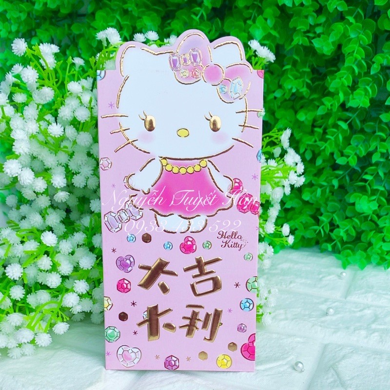 BAO LÌ XÌ 3D HỒNG KIM CƯƠNG HELLO KITTY