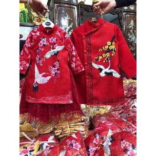 Áo dài cách tân họa tiết rồng phượng cho bé trai