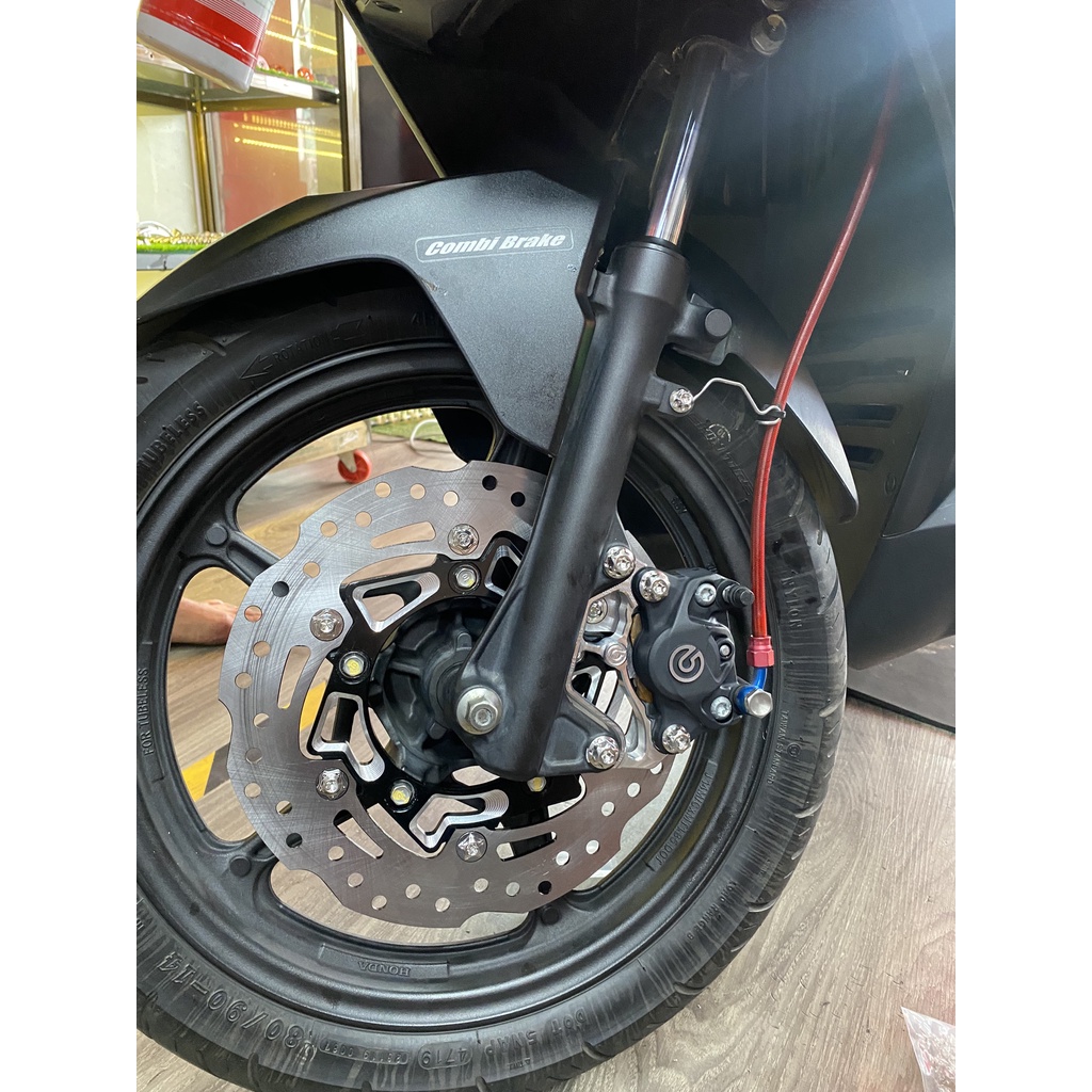 Heo Brembo 2 pis đối xứng màu đen chính hãng