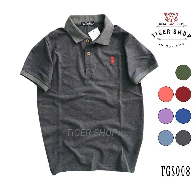 Áo thun nam đẹp tay ngắn có cổ logo đẹp Tgs004