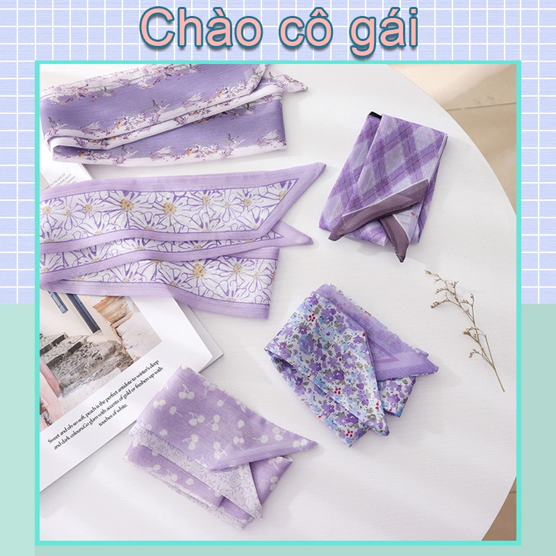 Băng Đô Vải Lụa In Họa Tiết Hoa Tím Cổ Điển Thời Trang Phong Cách Hàn Quốc Cho Nữ