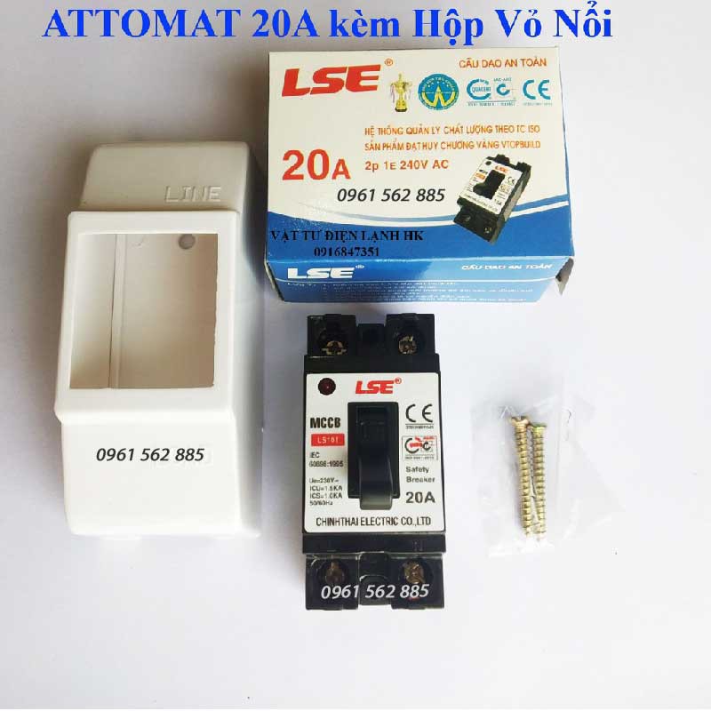 Attomat CB LSE 20A-30A_Cầu Dao Tự Động LSE Kèm Vỏ_ Chính Hãng_Bảo Hành 12 Tháng