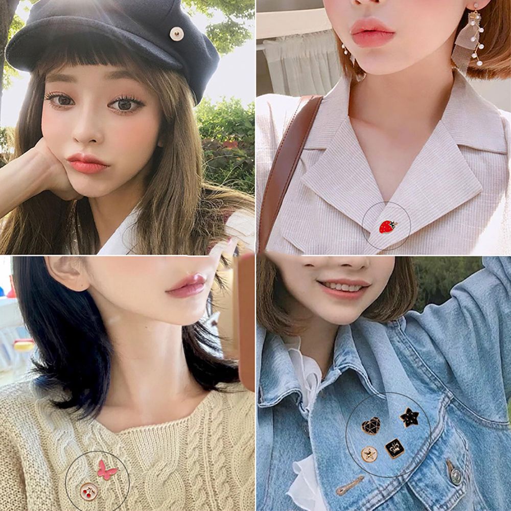 Ghim Cài Áo Hình Quả Dâu / Dứa Đính Ngọc Trai Phong Cách Hàn Quốc
