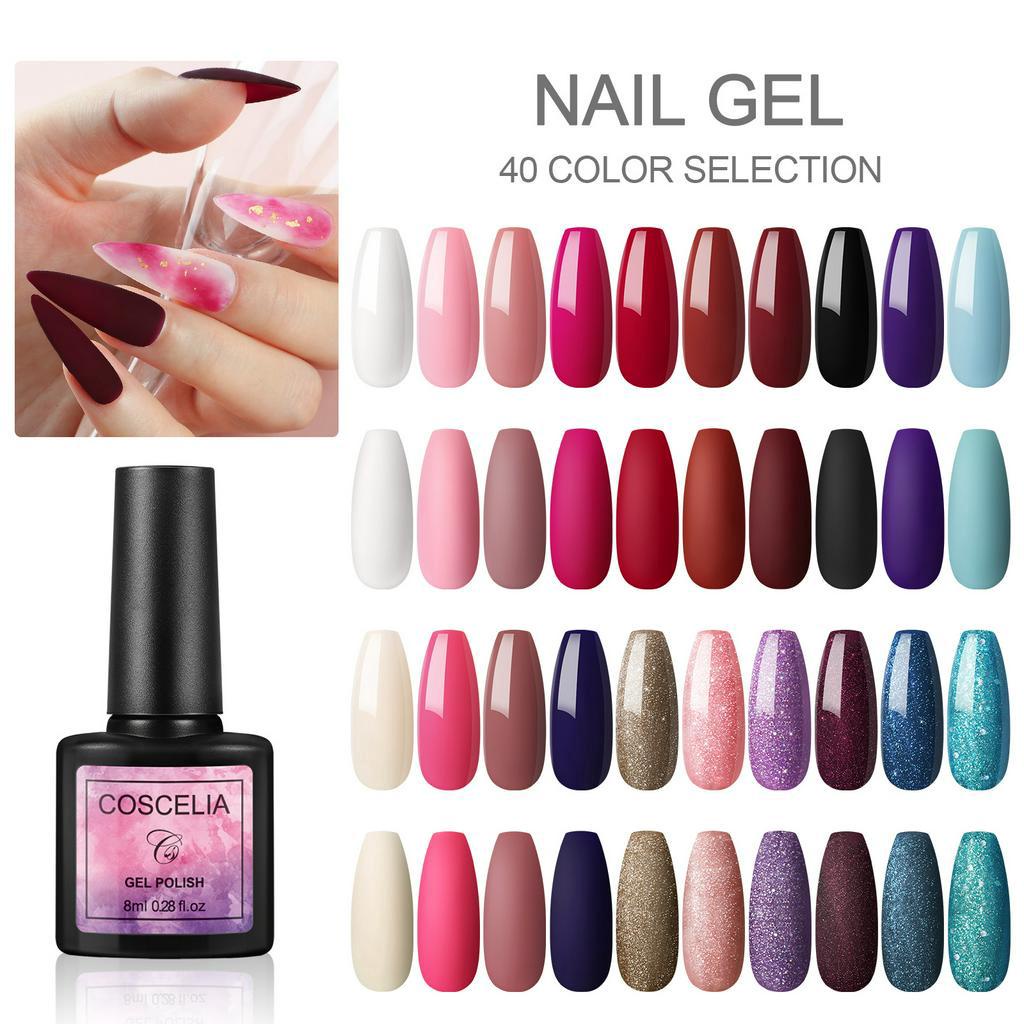 [Hàng mới về] Lọ sơn gel trang trí móng thời trang giữ màu lâu phai 8ml nhiều màu tùy chọn (01-20)