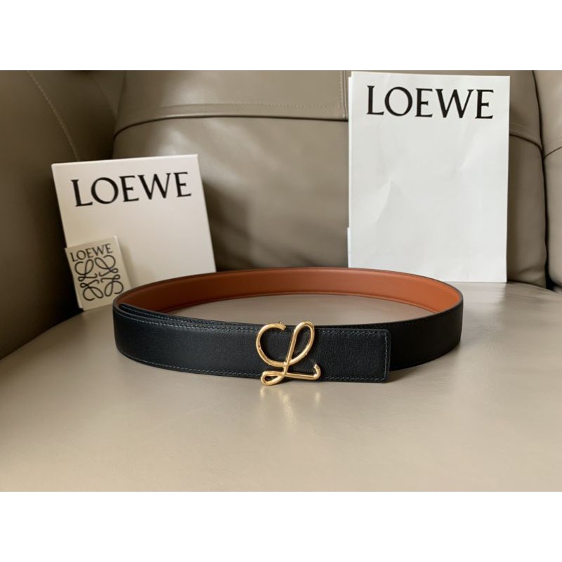 thắt lưng thời trang nam nữ da thật hai mặt đều dùng được Loewe