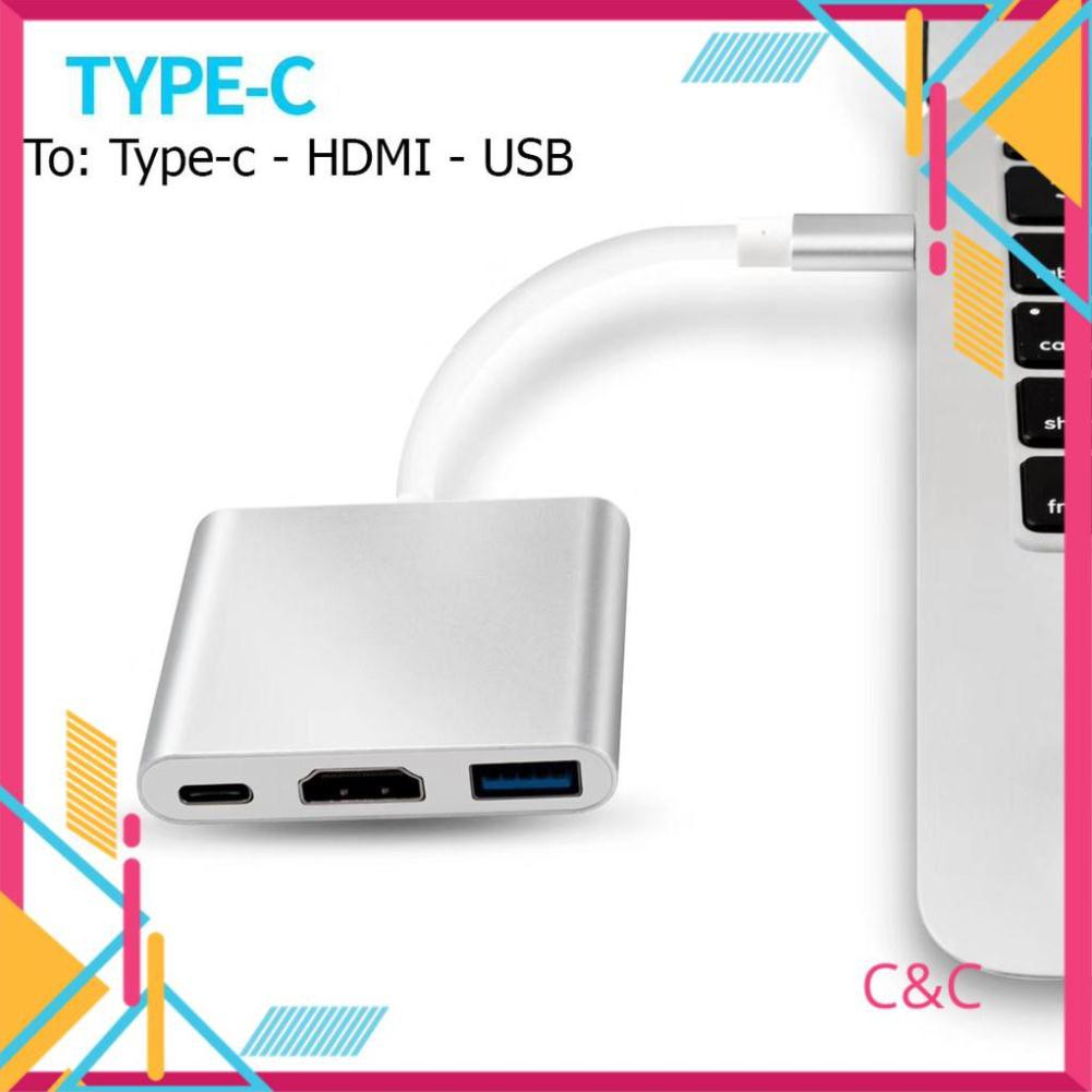 Usb Type-C To USB-C 4K HDMI USB 3.0, 3 trong 1, hỗ trợ Samsung MHL dây kết nối tivi máy chiếu với điện thoại