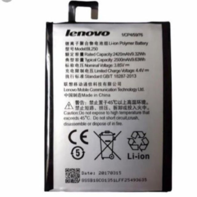 Pin Lenovo VIBE S1/S1C50/S1A40/BL250 xịn mới 100% có bảo hành
