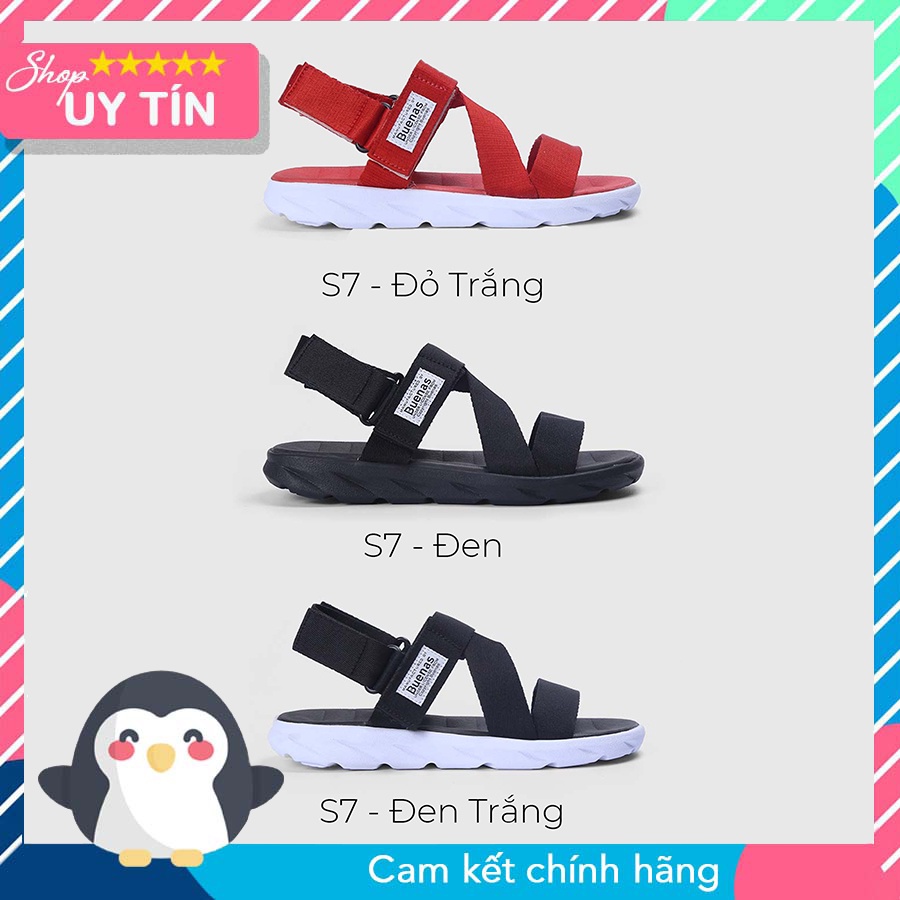 Giày Sandal Đi Học S7 - Buenas - xăng-đan dép nam nữ đế cao 3 phân giá rẽ chính hãng