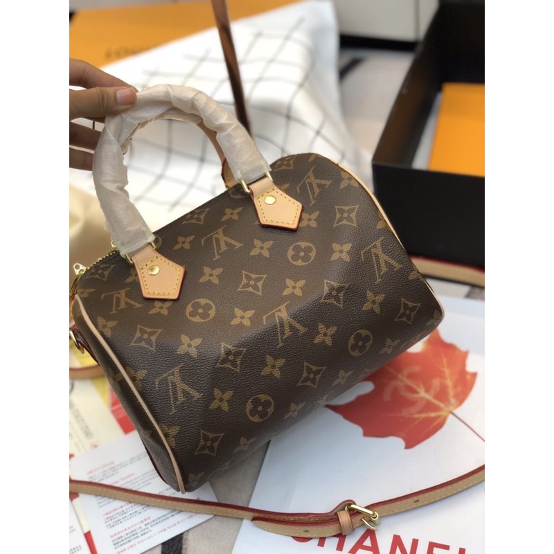 Túi trống super mini hoa nâu size 20cm