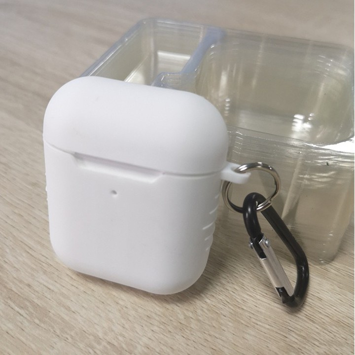 Bao da silicon kèm móc khóa cho tai nghe Airpods, inPods, i11, i12, Airplus v.v... GIAO MÀU MẨU NGẪU NHIÊN