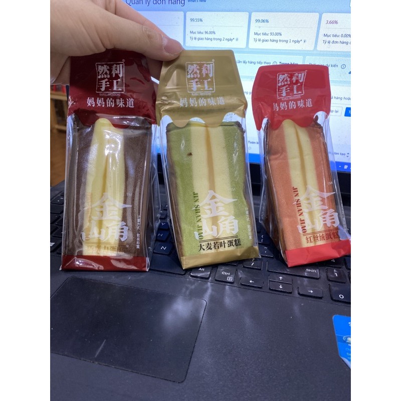 Bánh bông lan tam giác 4 vị - bánh bông lan Đài Loan