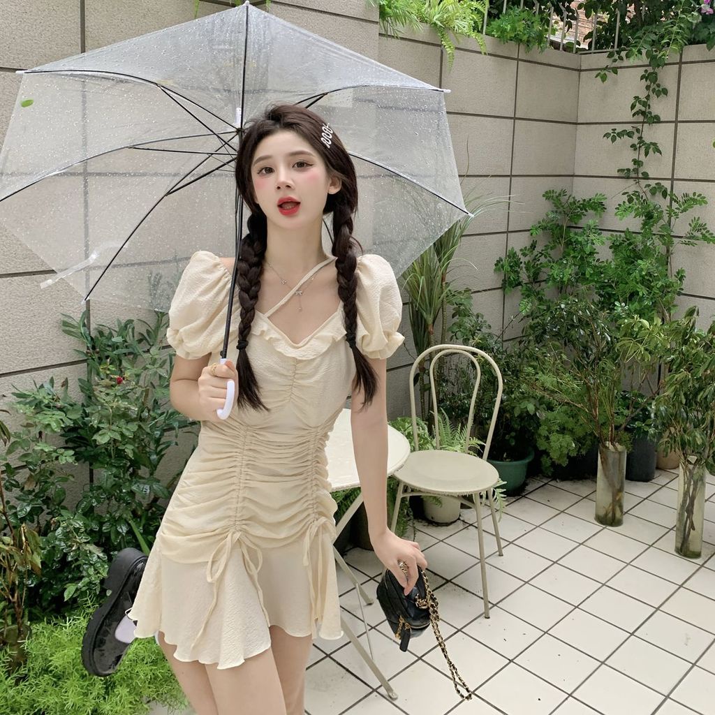 Đầm Ngắn Tay Lưng Cao Cỡ Lớn Phong Cách Mùa Hè Mới