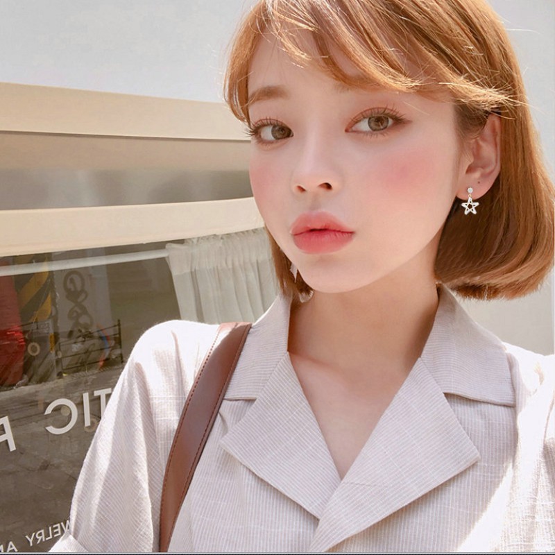 Bông tai nữ Hàn Quốc hình ngôi sao đính đá đẹp giá rẻ