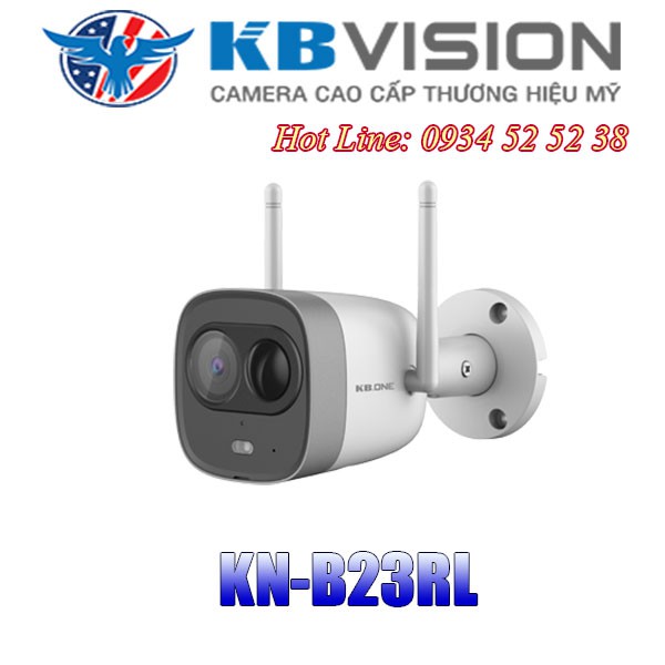 Camera wifi KBONE 2.0MP KN-B23RL lắp đặt ngoài trời âm thanh 2 chiều cảm biến báo động thông minh