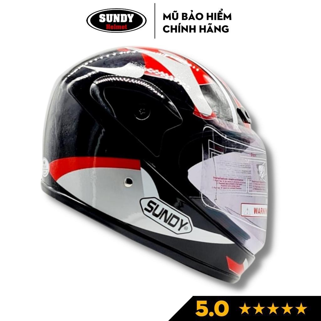 Mũ bảo hiểm Fullface SUNDY chính hãng, an toàn, chuyên phượt, họa tiết hiện đại cá tính, freesize (56-60cm)