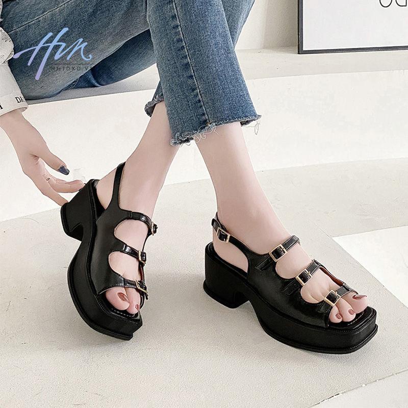 Giày Sandal Đế Dày Cài Khóa Phong Cách La Mã Thời Trang Mùa Hè 2022 Cho Nữ