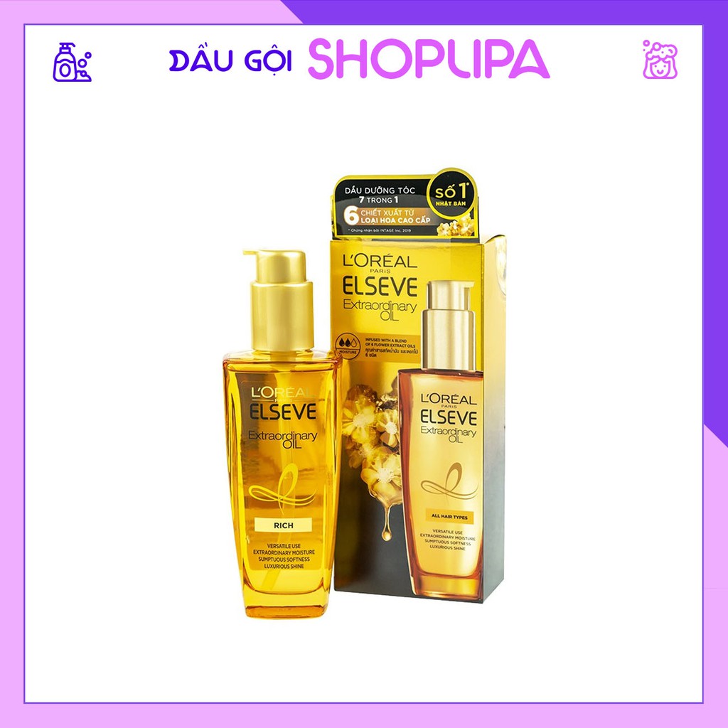 Dầu dưỡng chiết xuất tinh dầu hoa tự nhiên L'Oreal Paris Elseve Extraordinary Oil 100ml SHOPLIPA