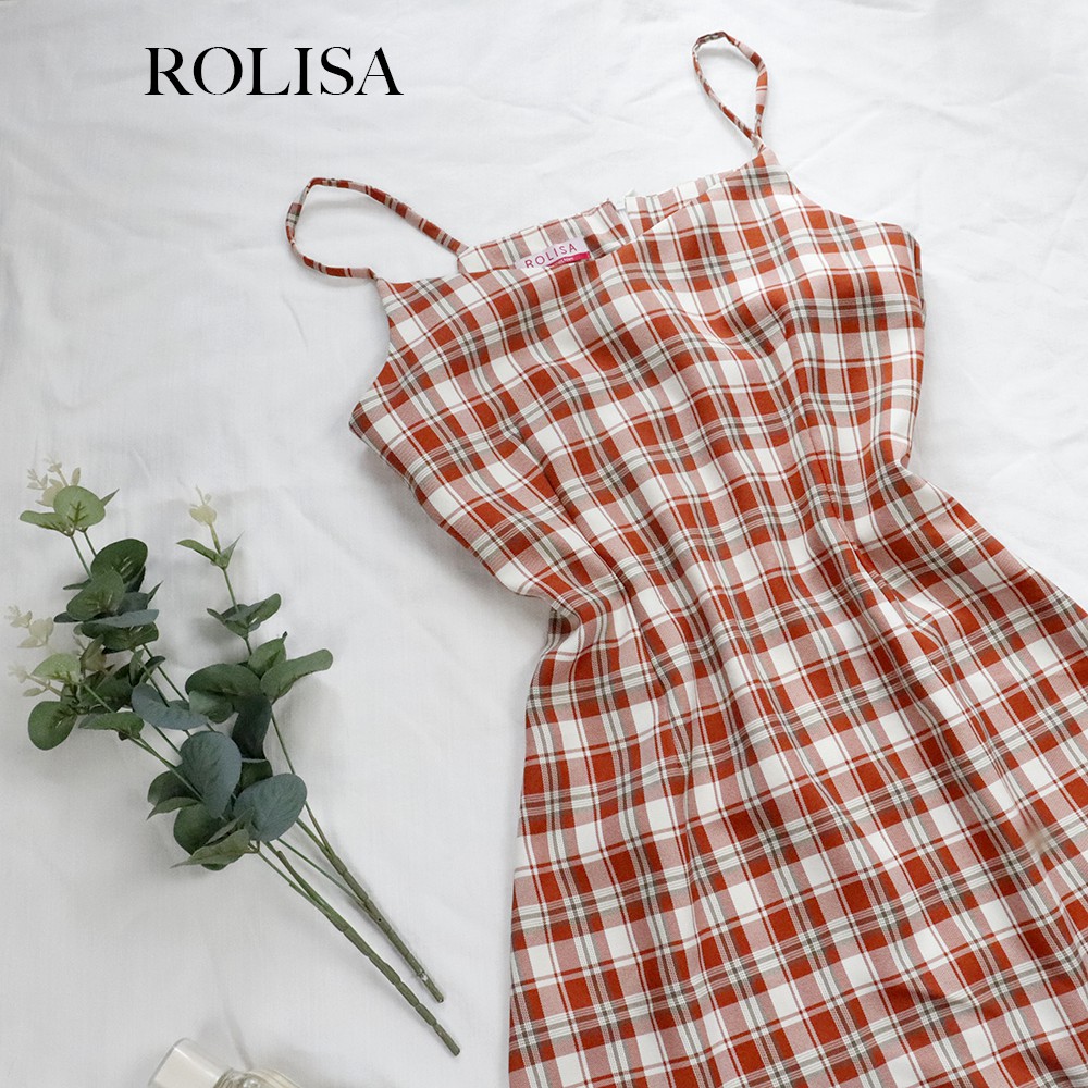 [Mã FAGREEN1505 giảm tới 30K đơn 99K] Đầm váy 2 dây caro dễ thương xinh xắn Rolisa RD002 | BigBuy360 - bigbuy360.vn