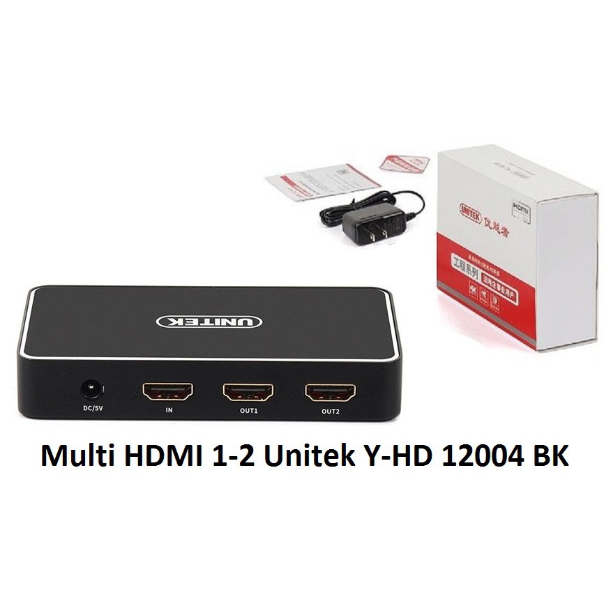 Multi HDMI Bộ chia tín hiệu HDMI từ 1 CPU ra nhiều màn hình Unitek ra 2 màn hình Y HD 12004, 4 màn hình Y HD 12005
