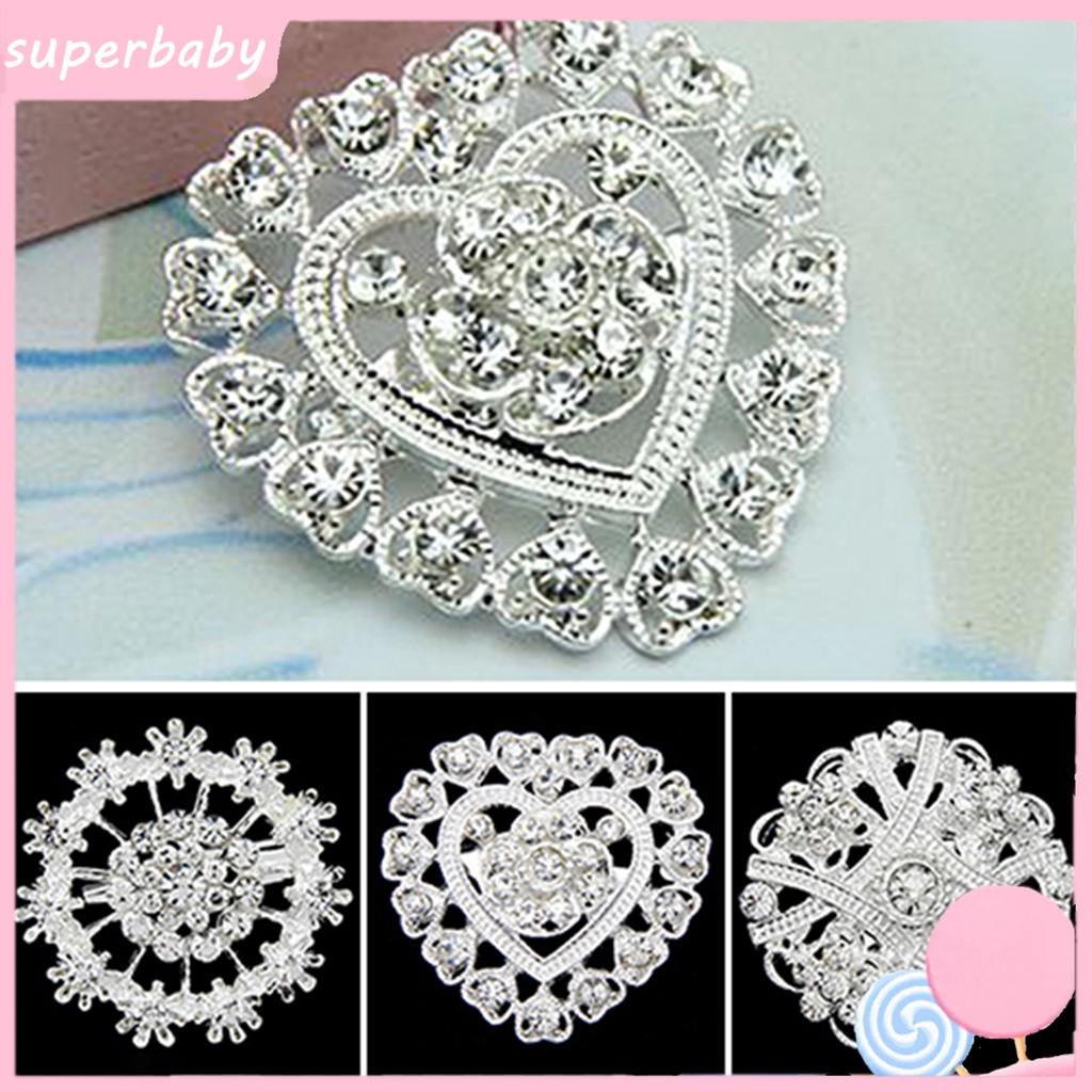 Ghim Cài Áo Hình Trái Tim Đính Đá Nhân Tạo Thời Trang Cho Nữ