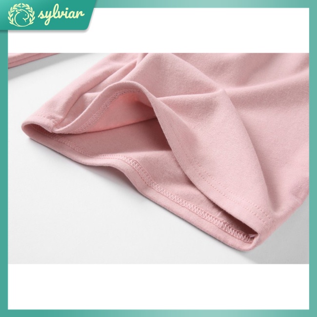 Áo Thun Cotton Tay Dài Cổ Cao Màu Trơn Dễ Thương Dành Cho Bé Gái