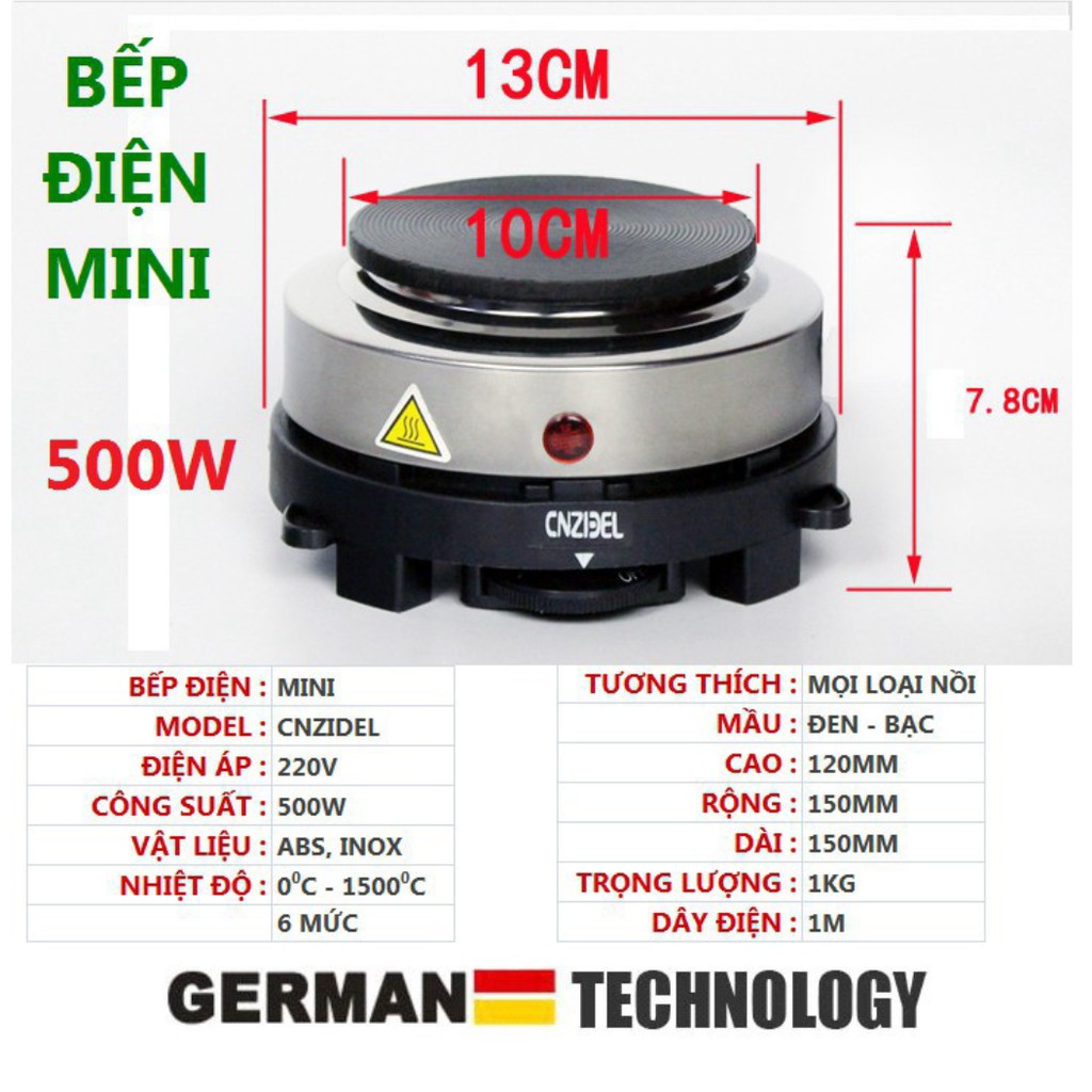 Bếp điện mini 500w