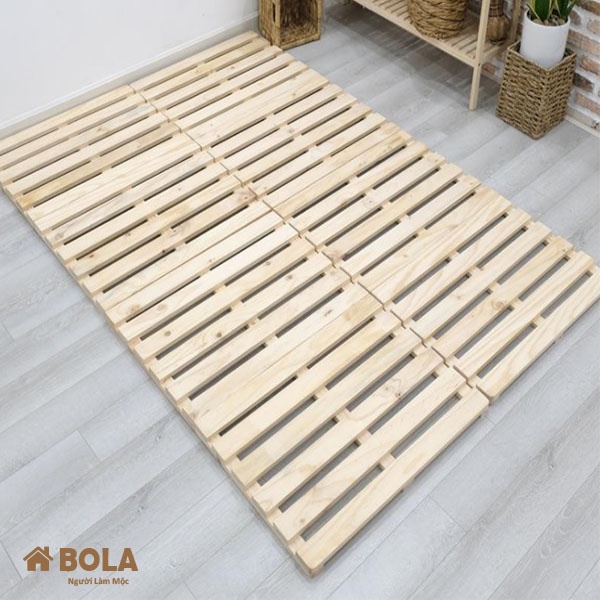 [Mã giảm 8% tối đa 1 Triệu đơn 500k] Giường Ngủ Pallet Gỗ Thông Gấp Gọn Bola