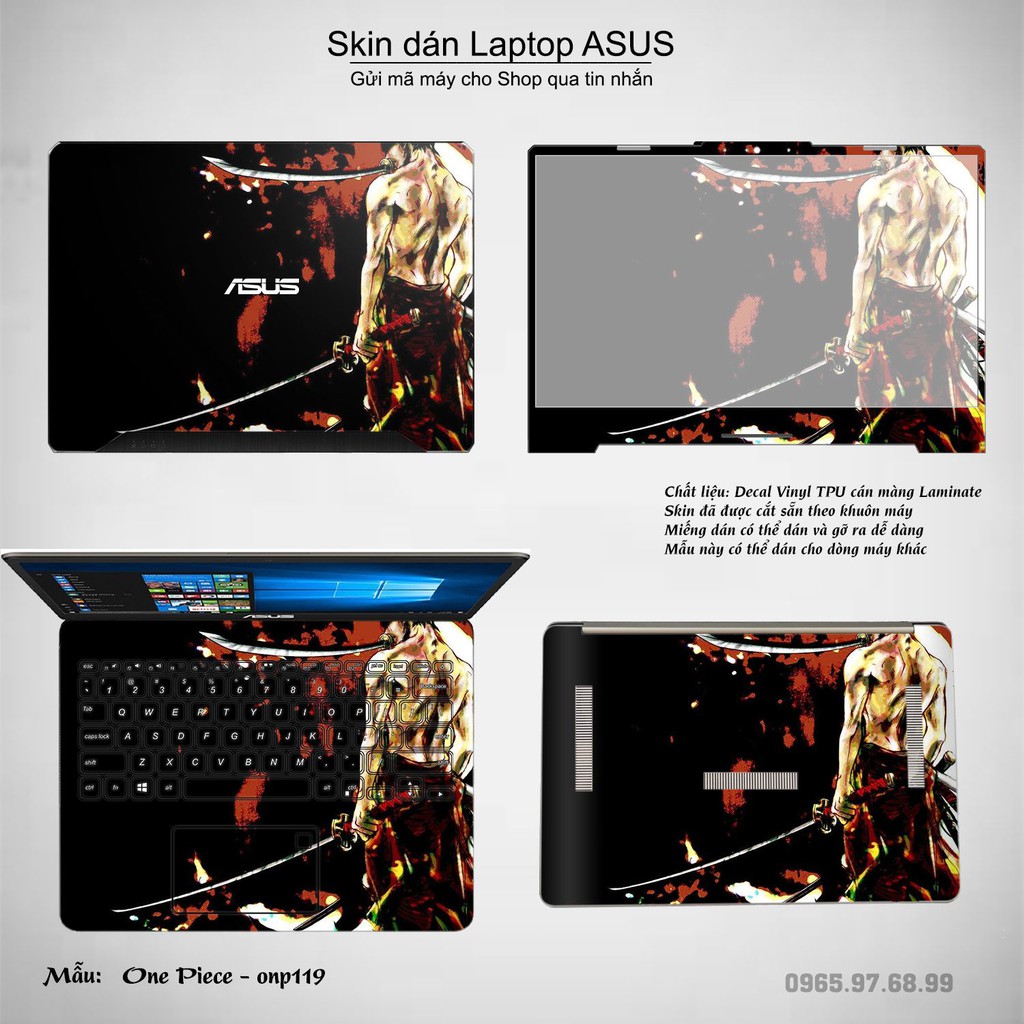 Skin dán Laptop Asus in hình One Piece _nhiều mẫu 13 (inbox mã máy cho Shop)