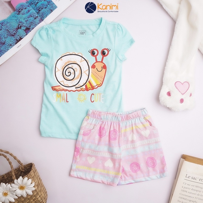Đồ bộ ngắn tay GAP bé gái 1-5T nhí