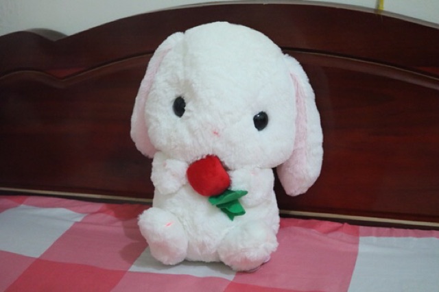Thú bông thỏ ôm dâu Loppy bunny Amuse Plush chính hãng