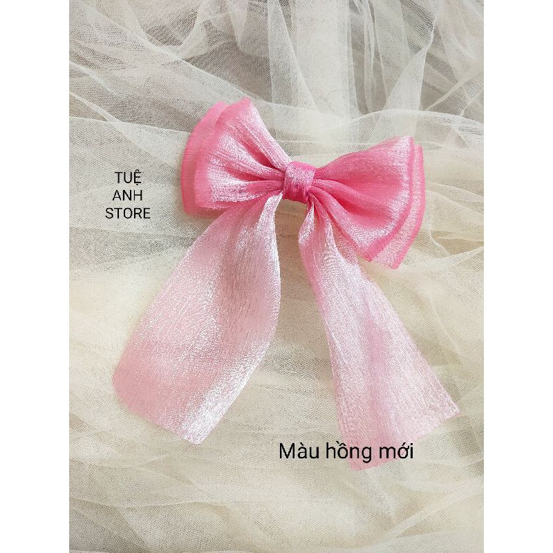 B103 - Kẹp tóc nơ voan xước cho bé