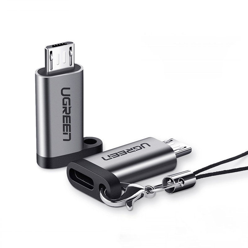 Đầu chuyển UGREEN US282 50590 cổng Type C cái sang cổng Micro USB đực, dài 2.5cm nhỏ gọn, vỏ nhôm