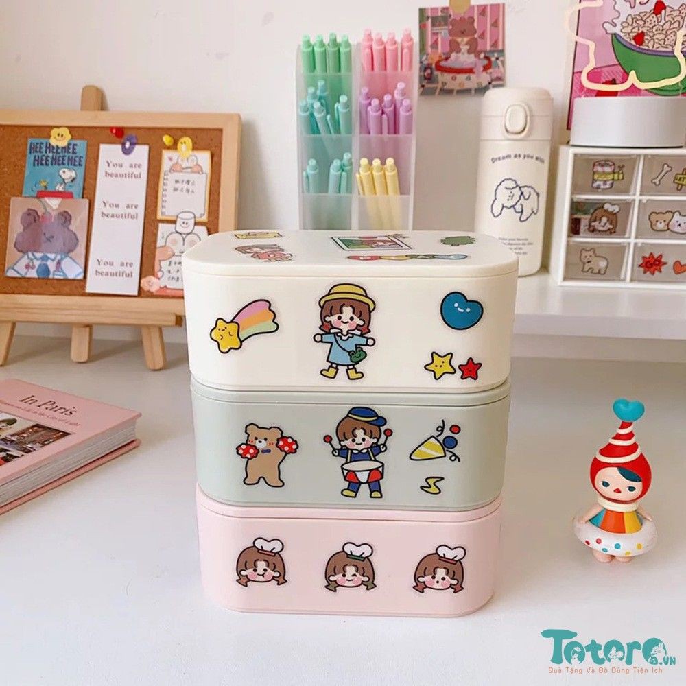 01 Tấm Sticker dán Hoạt hình dễ thương trang trí bình nước sổ vở đồ dùng