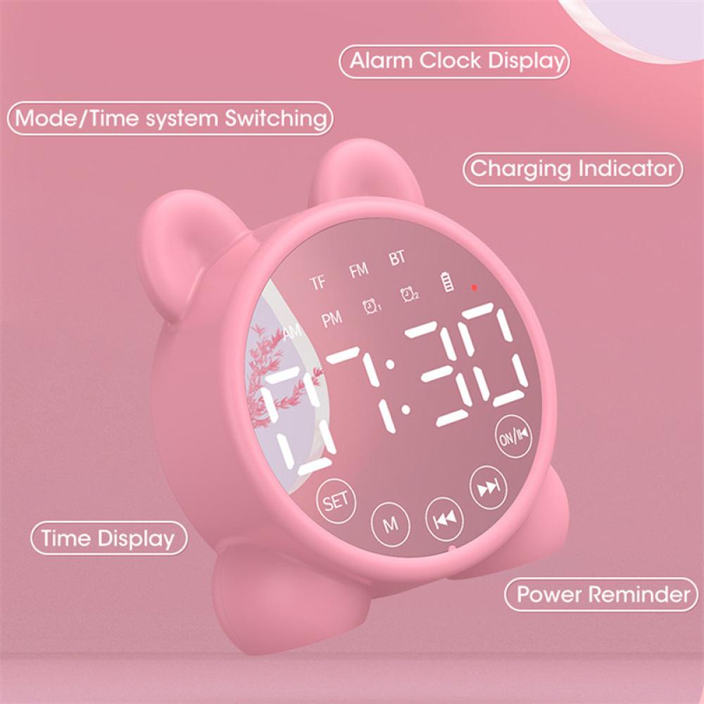 Loa Bluetooth Kiêm Đồng Hồ Báo Thức Kỹ Thuật Số Màn Hình Đồng Hồ Báo Thức E8V2