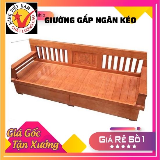 Giường gấp thông minh gỗ  xoan tự  nhiên  ,giường gấp thành ghế  rộng 1m2 x dài 1 m9